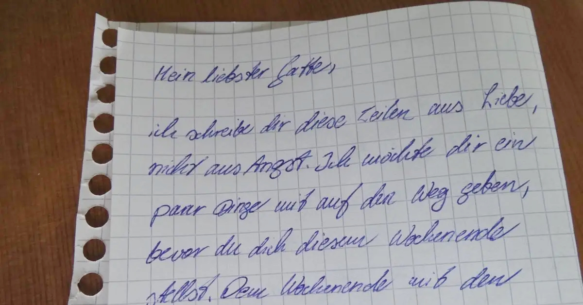 Ein Brief einer Mutter an ihren Ehemann.