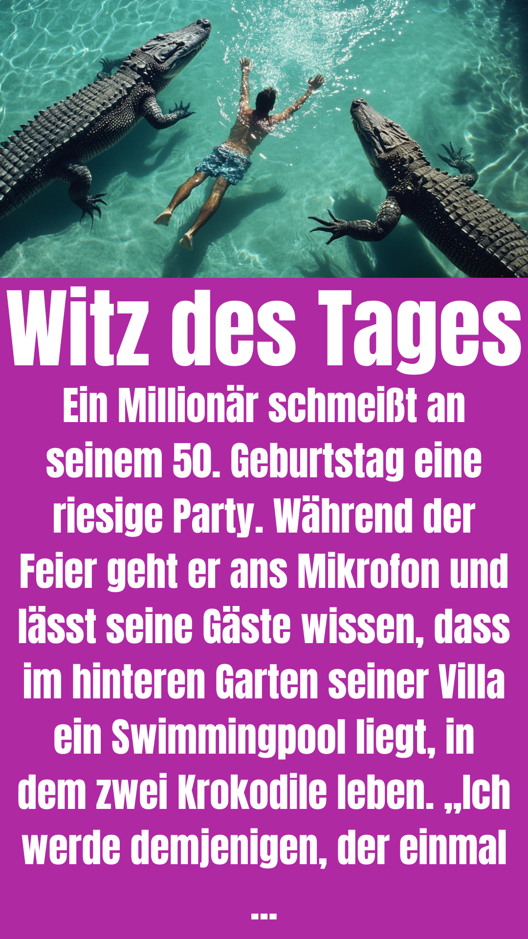 Witz des Tages: Mann wagt lebensgefährliches Partyspiel