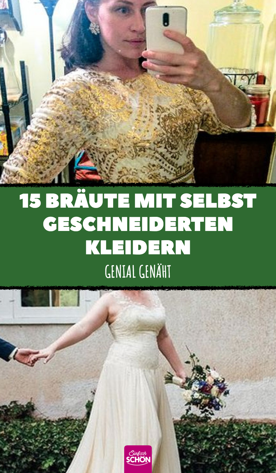 Frauen, die sich ihre Brautkleider selbst genäht haben