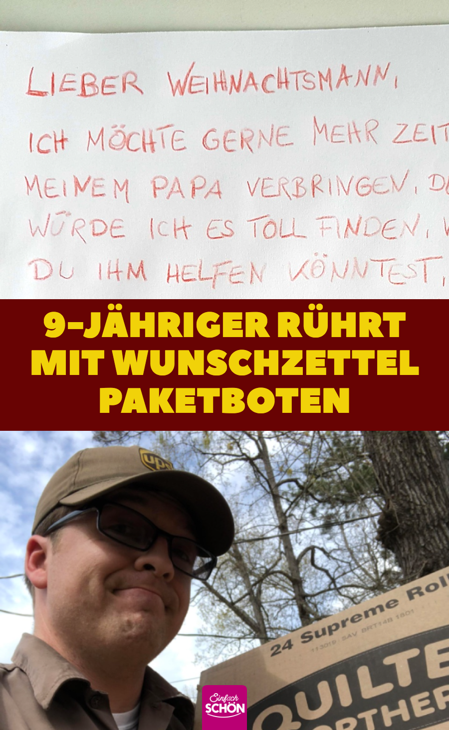 9-Jähriger schreibt rührenden Brief an den Weihnachtsmann