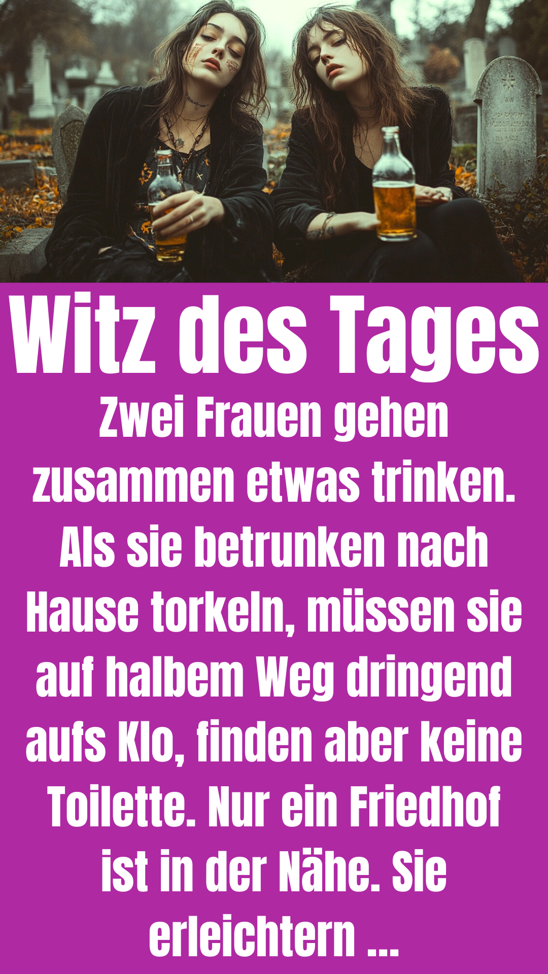 Ehe-Witz des Tages: Betrunkene Frauen pinkeln auf Friedhof