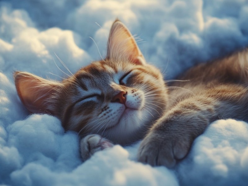 Eine Katze im Himmel. (KI-generiert)