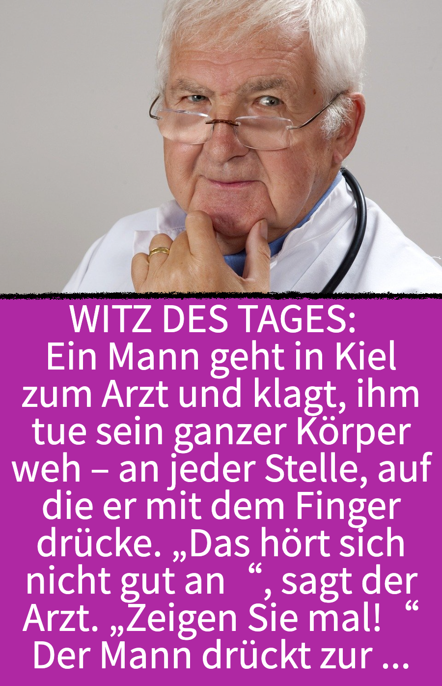 Ostfriesenwitze: Schmerzen klären sich beim Arzt auf