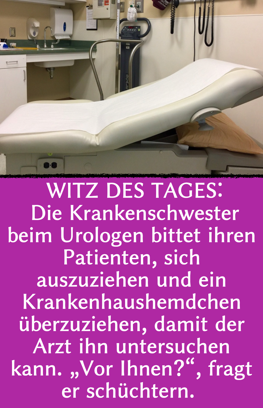 Krankenhaus-Witz: Krankenschwester will nicht lachen