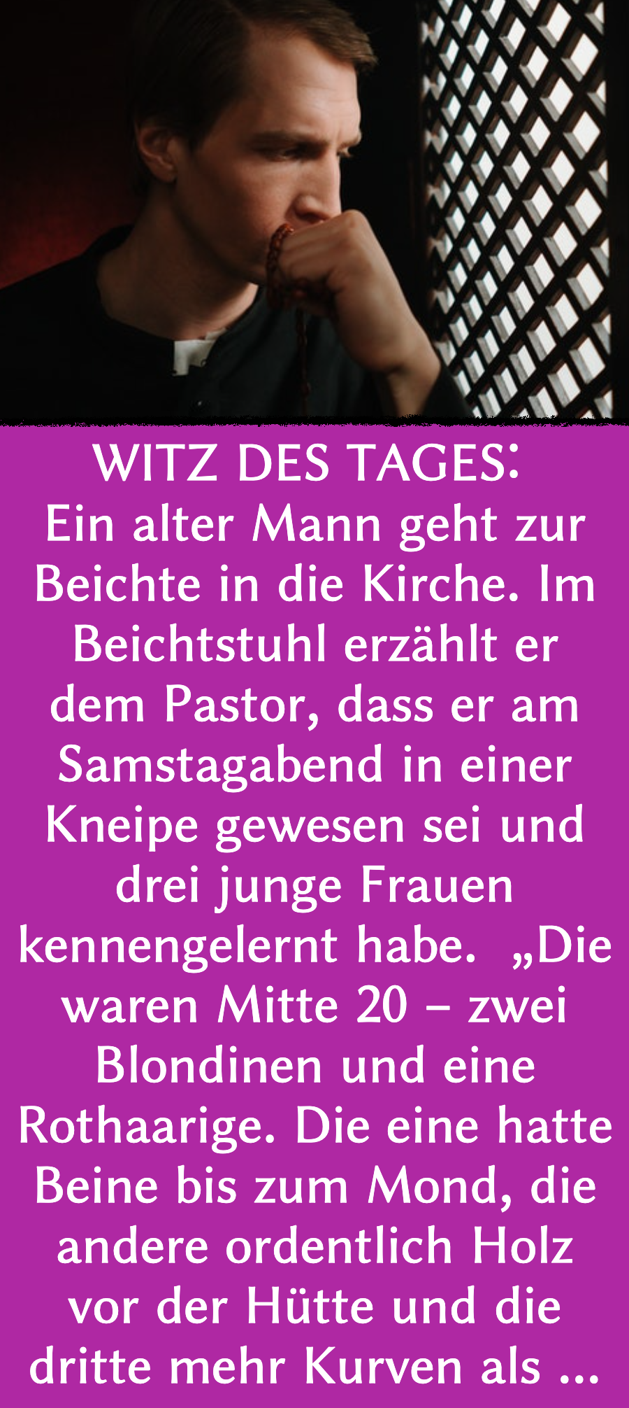 Witz des Tages: Opa erzählt von Liebesnacht im Beichtstuhl