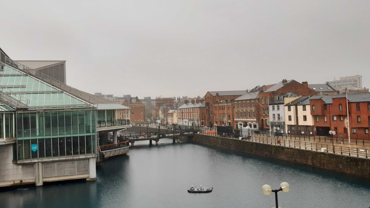 Ansicht der englischen Stadt Hull.