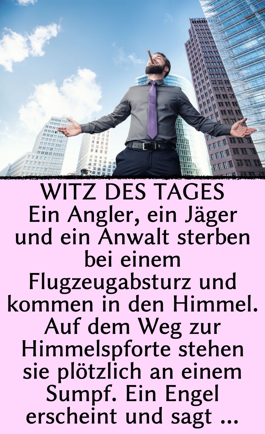 Witz des Tages: Himmlischer Lügendetektor für Anwalt