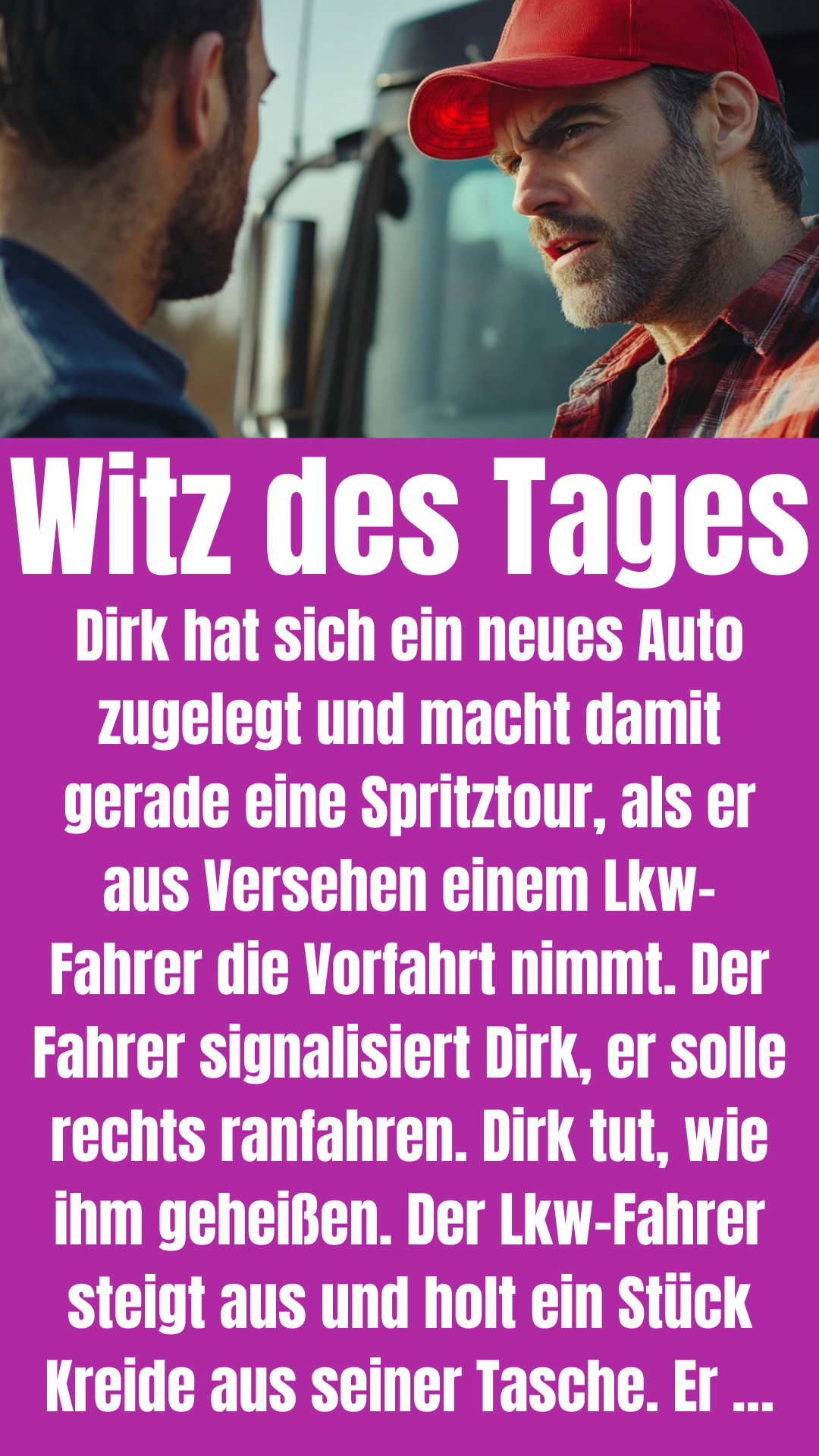 Witz des Tages: Mann lacht, als sein Auto zerstört wird