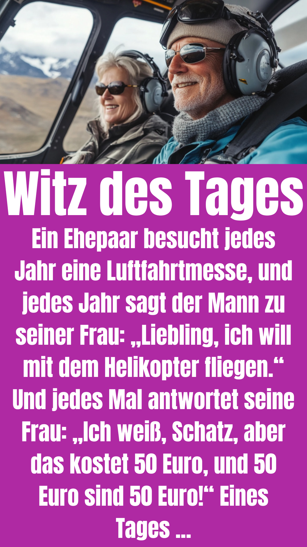 Witz des Tages: Mann will unbedingt mit Helikopter fliegen