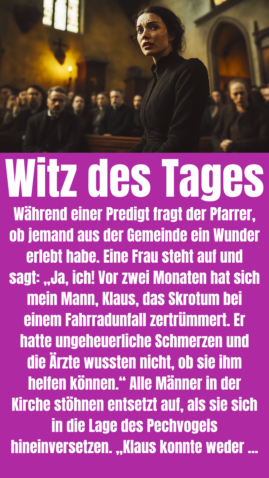 Kirchenwitz: Frau blamiert Ehemann während einer Predigt