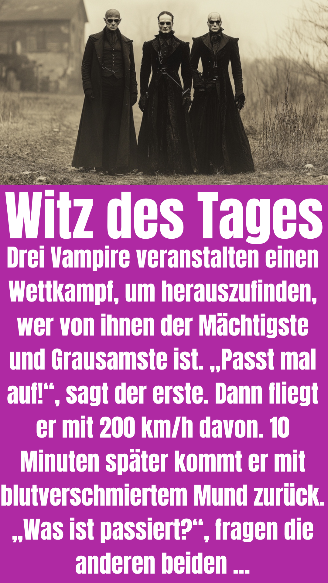 Witz des Tages: Vampire veranstalten Wettkampf