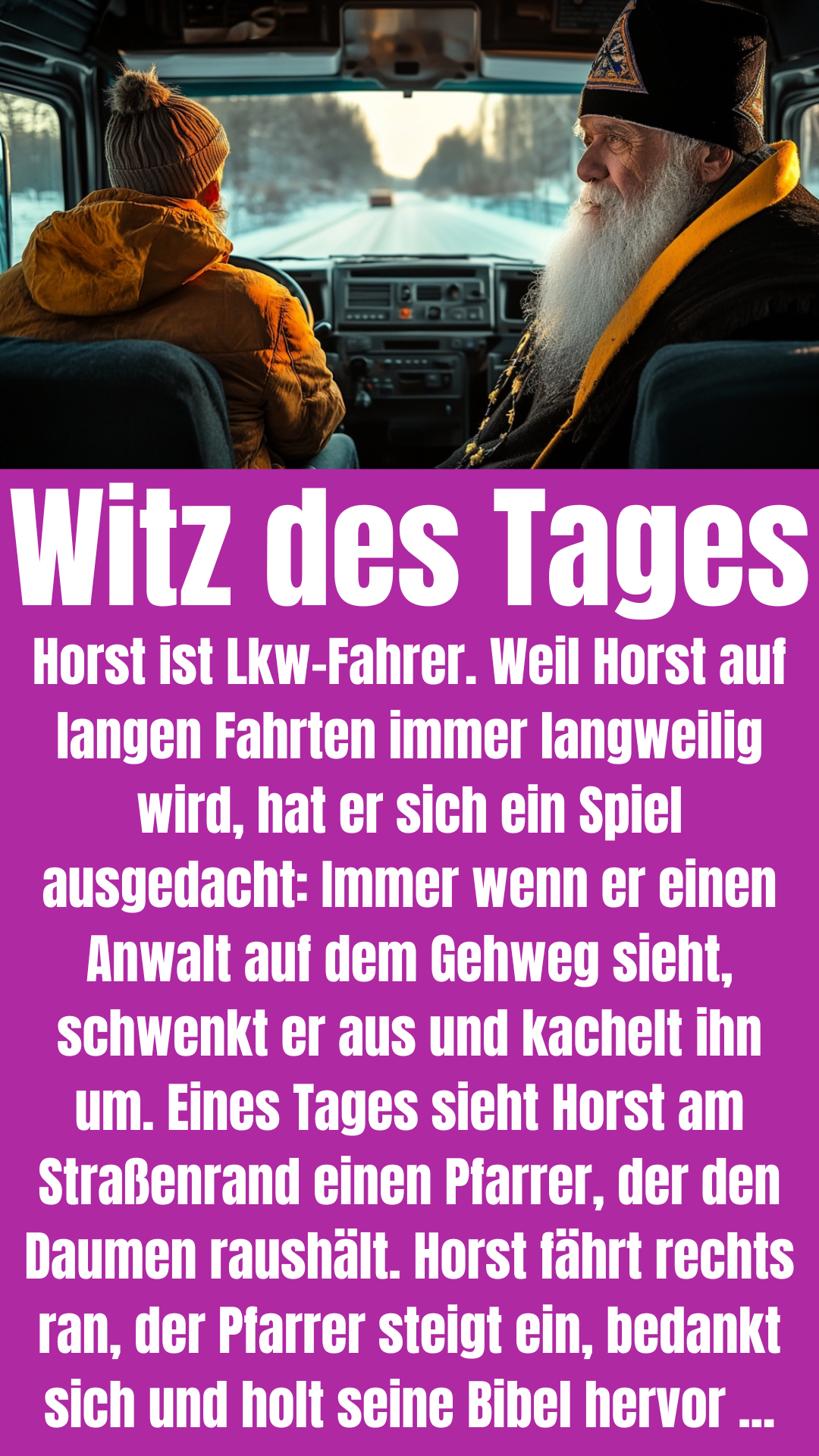 Anwalt-Witz: Lkw-Fahrer will Anwalt überfahren