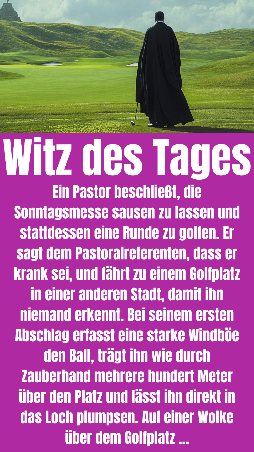 Kirchenwitz: Pastor schwänzt Messe für Golf